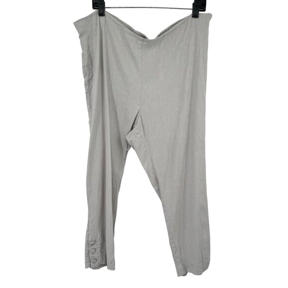 J.Jill Linen Stretch size XL Petite Pants Light Gray cropped - Picture 3 of 7